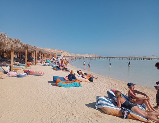 Orange Bay Hurghada beach and pier