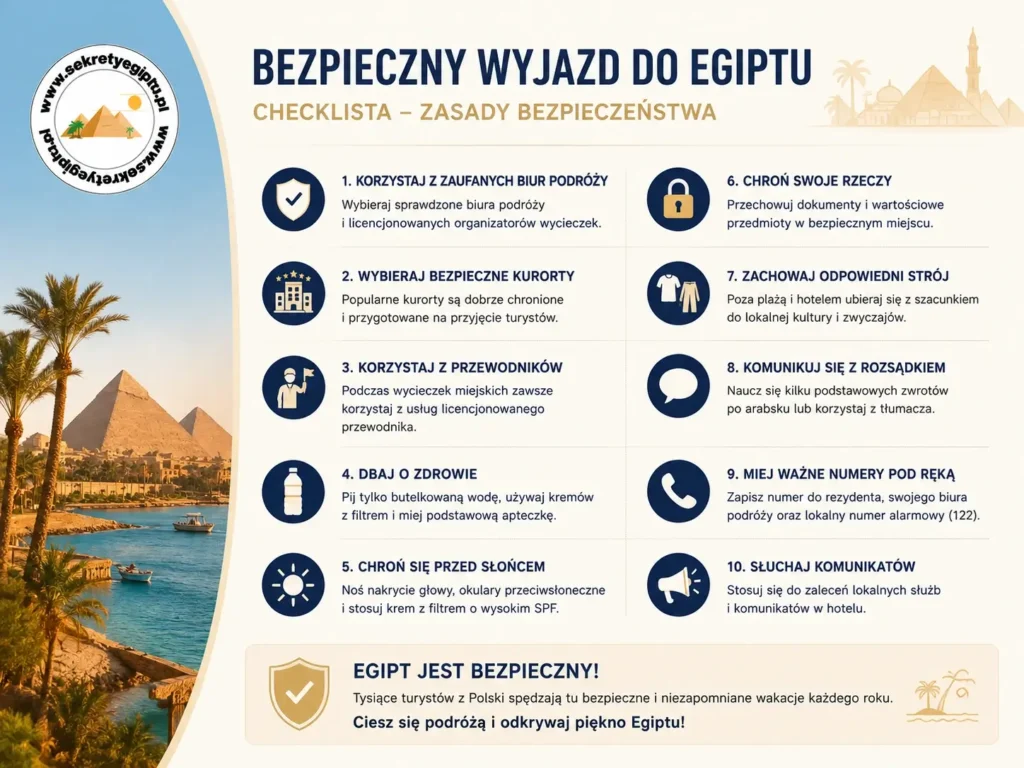 Lista zasad bezpiecznego wyjazdu do Egiptu