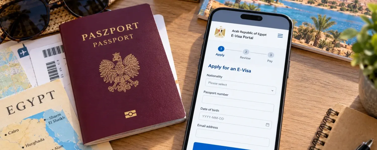 Paszport i formularz e-wizy do Egiptu