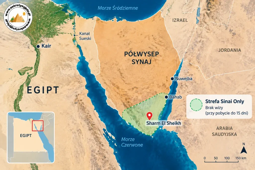 Region Sinai Only na Półwyspie Synaj wokół Sharm El Sheikh

