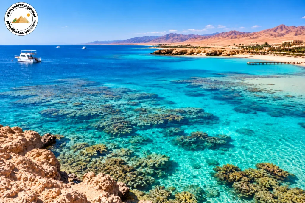 Laguna i rafa koralowa w Marsa Alam